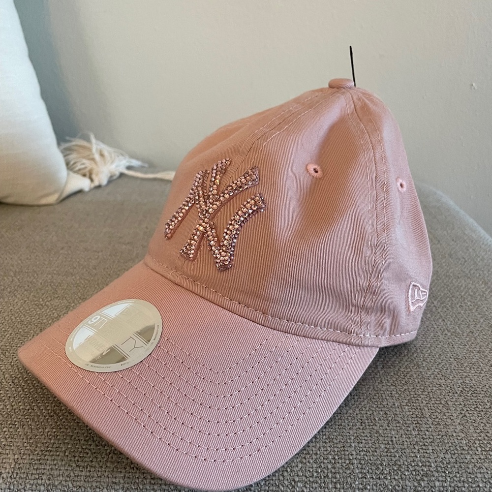 47 NY Yankee hat pink Swarovski crystals